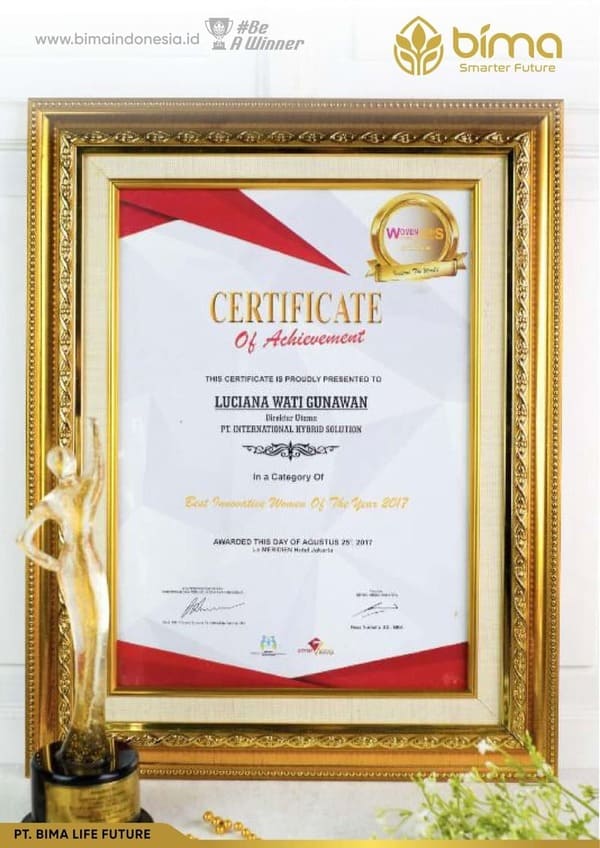 Piagam penghargaan PT International Hybrid Solution 5
