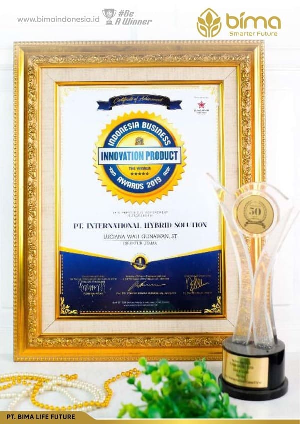 Piagam penghargaan PT International Hybrid Solution 7